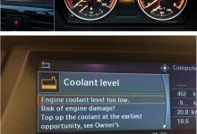 معنى Coolant Level Low  في سيارة bmw