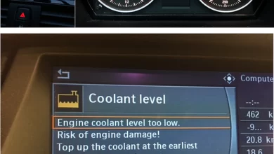 معنى Coolant Level Low  في سيارة bmw