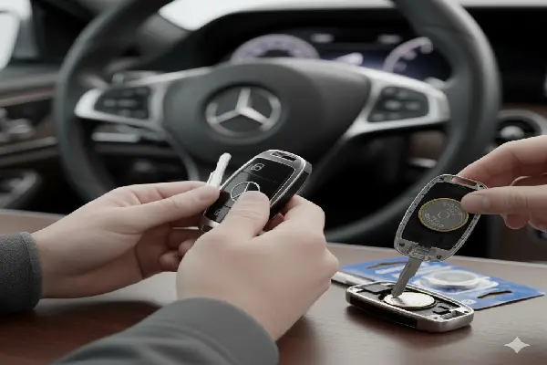 طريقة تغيير بطارية مفتاح المرسيدس