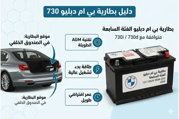 تعريف ببطارية BMW 730 